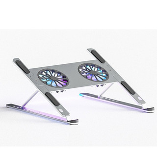 Giá đỡ laptop, macbook p11f đế tản nhiệt kê laptop quạt led rgb 8 mức chỉnh độ cao, đế kê laptop nhôm
