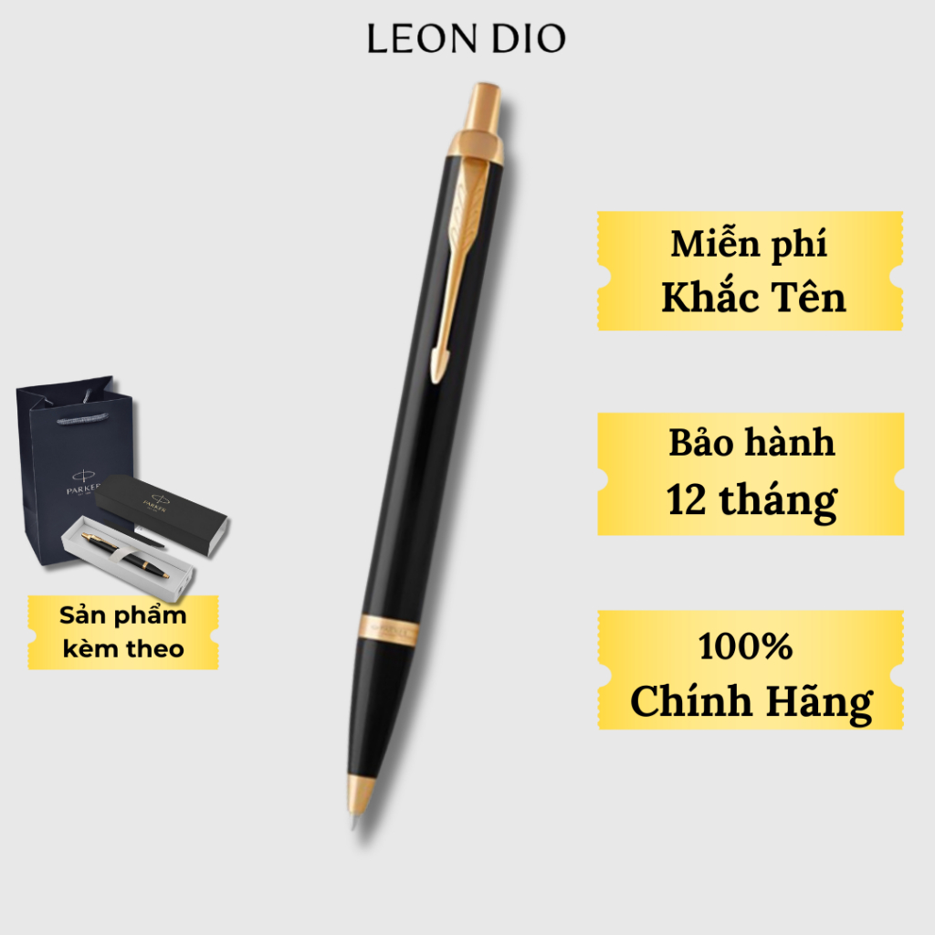 Bút Ký Tên Parker, Viết Bi Kí Cao Cấp IM Đ-Black GT TB4-1975638, Khắc Tên Chữ Miễn Phí