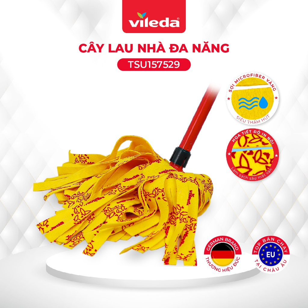 Cây lau nhà đa năng VILEDA Supermocio Wet mop vải sợi microfibre - TSU156306