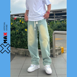 Quần jean nam ống rộng thể thao XMAX Quần bò cạp chun dây rút phong cách hip hop đường phố B085-1