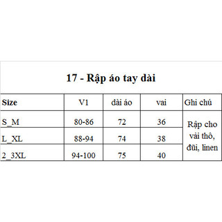 Rập giấy A0 mã 17 - Rập may Áo