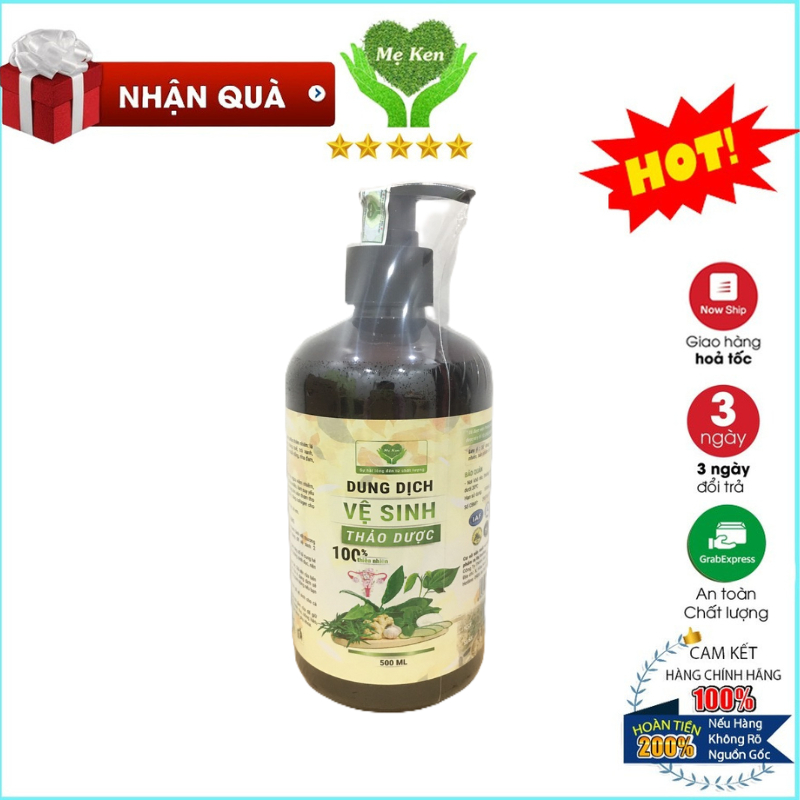 Dung dịch vệ sinh thảo dược Mẹ Ken, sạch mùi, làm hồng se khít vùng kín 500ml