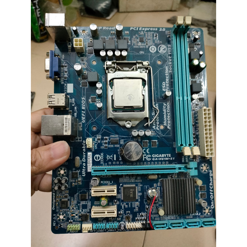 COMBO MAIN H61 ,I3 -2120 ,8G có chắn main và Fan.