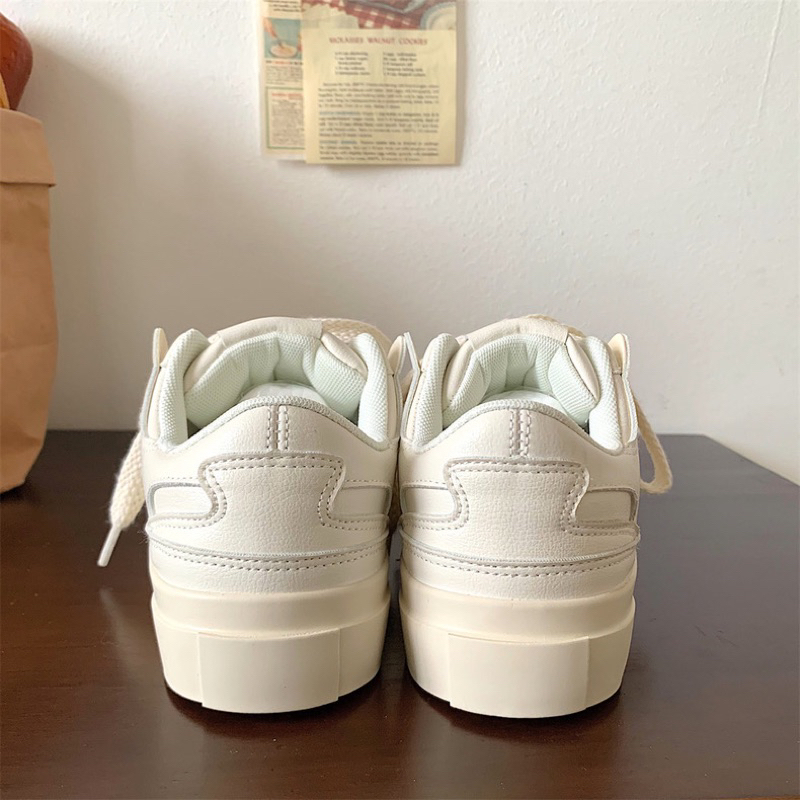 Giày sneaker Ulzzang CHÍNH HÃNG chất da PU đế cao 4cm đơn giản basic phong cách hàn quốc