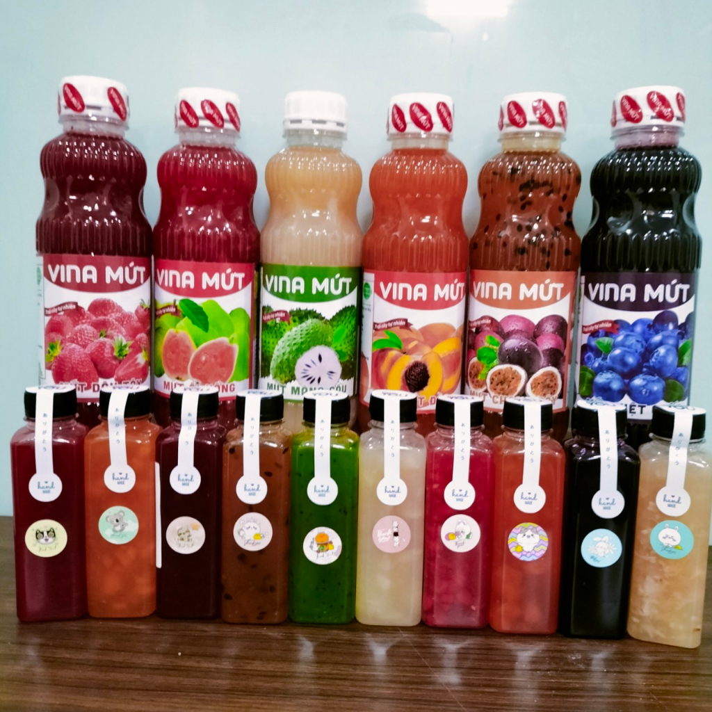 Sinh Tố Vina Mứt Trái Cây Đủ Hương Vị Chai Chia Nhỏ 250ml - Mứt Trái Cây Ngon