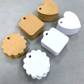 100pcs, Thẻ trống Tag Giấy Kraft / Trắng _Tag trang trí quà tặng