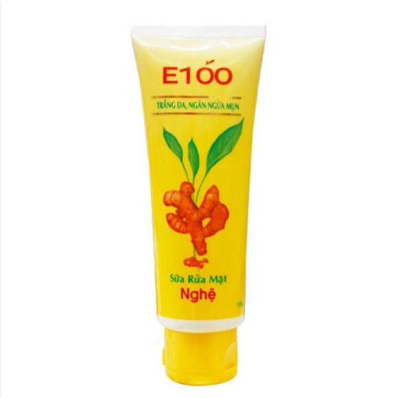 Sữa Rửa Mặt E100 100g - 80g - Nghệ - Bò - Nha Đam Cho Làn Da Sạch Và Sáng Mịn - Hàng Công Ty Loại 1