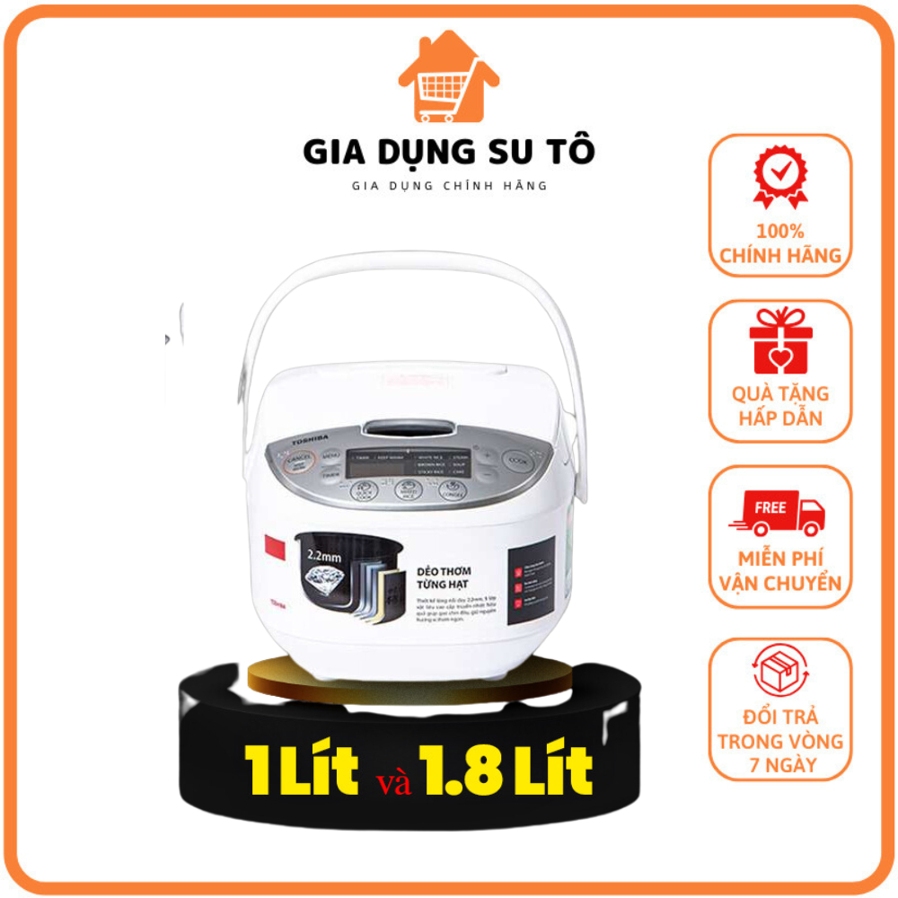 Nồi Cơm Điện Tử Toshiba 1 Lít RC-10DH2PV(W) - RC-18DH2PV(W) 11 Chương Trình Nấu, Tiện Lợi - Hàng Chí