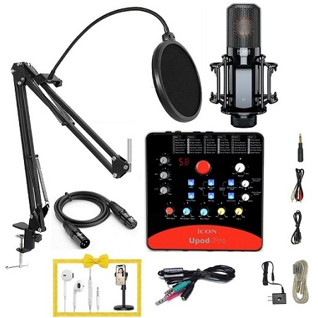 Mic thu âm takstar pc-k850 soundcard icon upod pro chân đế livestream ma2 dây mic 3m- bộ live stream