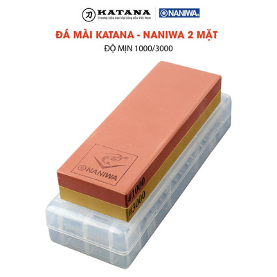 [Giá tốt] Đá mài dao 2 mặt KATANA độ mịn 1000 và 3000 NKP-1000/3000C kèm đế chống trượt và hướng dẫn sử dụng