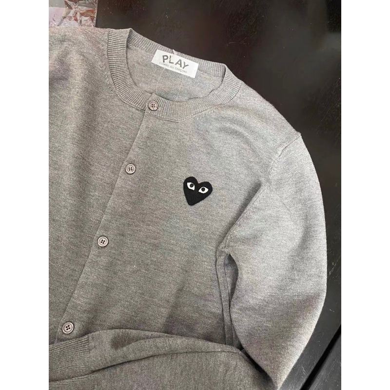 ÁO CARDIGAN LEN PLAY CDG thêu trái tim bên ngực unisex