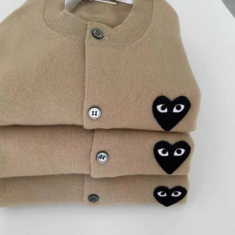 ÁO CARDIGAN LEN PLAY CDG thêu trái tim bên ngực unisex