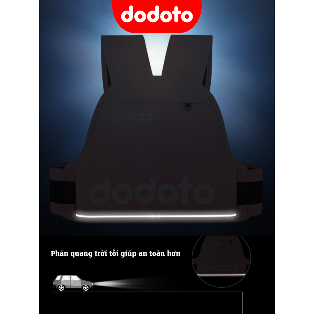 Đai đi xe máy cho bé 1-10 tuổi dodoto, đeo vai, thắt lưng, đai giữ bé ngồi xe máy màu xanh dodoto
