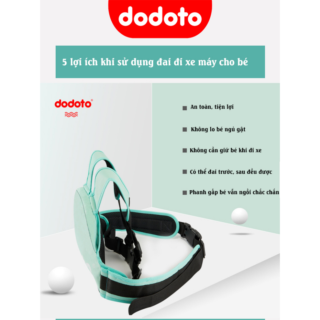 Đai đi xe máy cho bé 1-10 tuổi dodoto, đeo vai, thắt lưng, đai giữ bé ngồi xe máy xanh chuột mickey