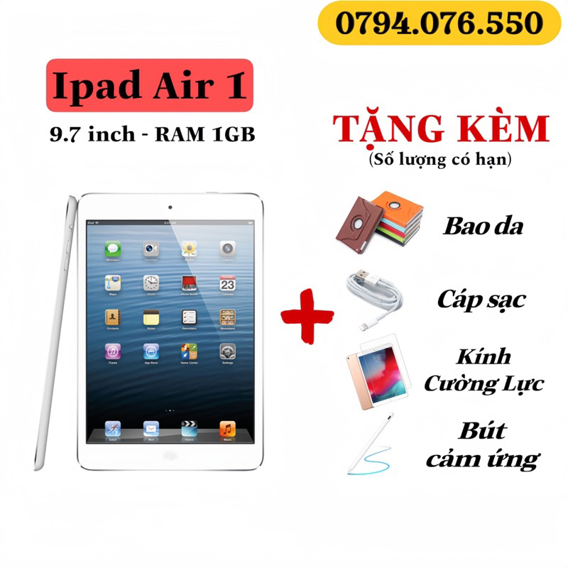 Máy tính bảng Pad Air 1 màn hình 9.7inch - Bảo hành 6 tháng, hỗ trợ đổi trả 7 ngày