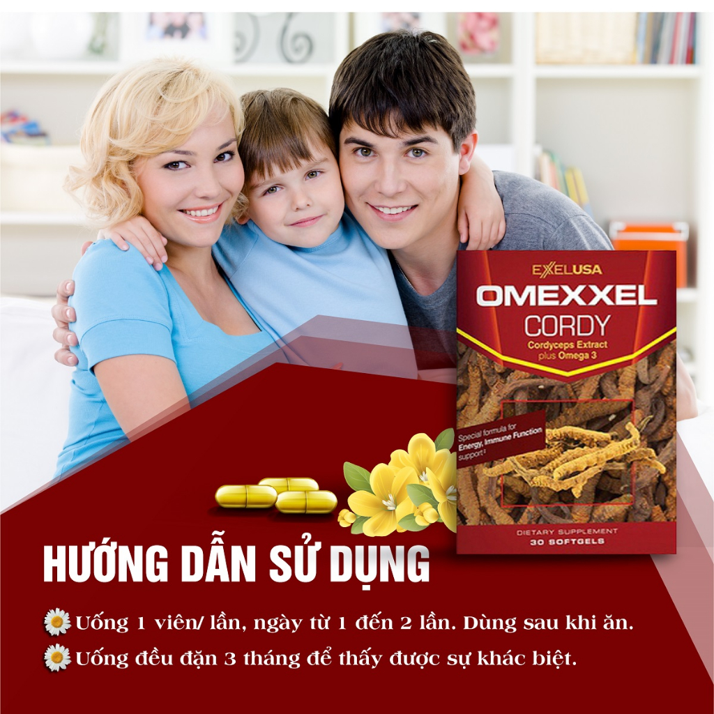 Viên Uống Đông Trùng Hạ Thảo Omexxel Cordy ( Hộp 30 Viên) - Xuất xứ Mỹ