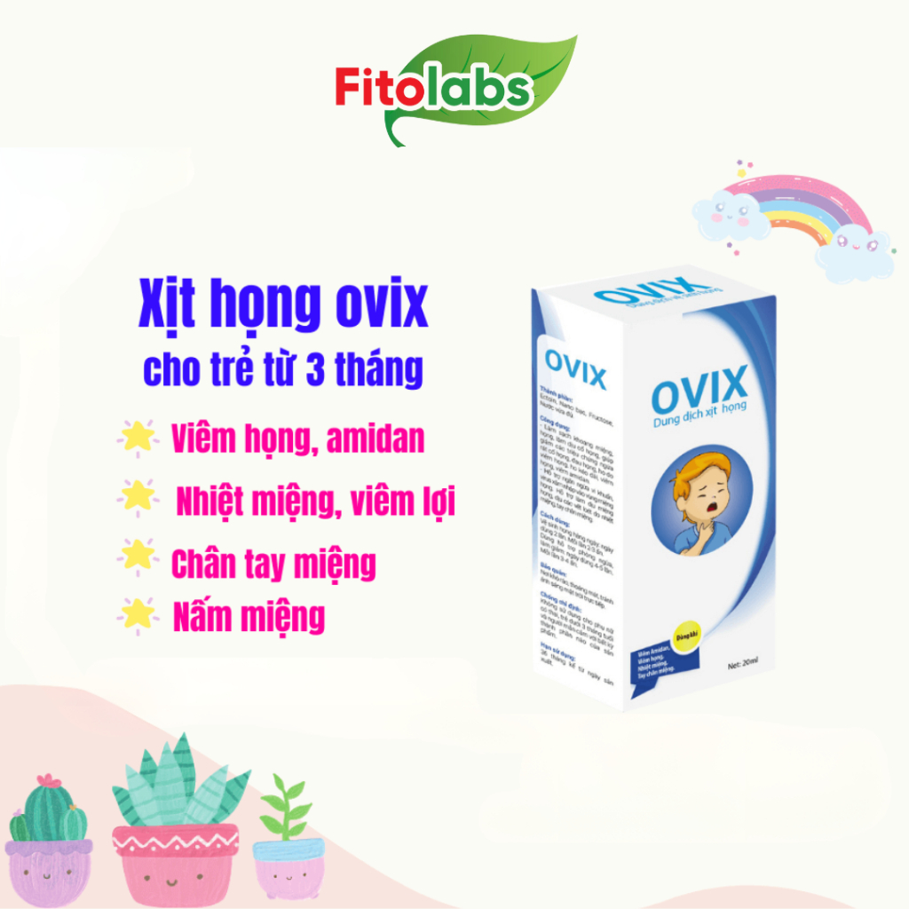 COMBO MŨI HỌNG 0VIX VA 20ML - Xịt Mũi Ovix VA C,Xịt Họng Ovix Chứa Nano Bạc Giúp Làm Sạch Mũi, Giảm Viêm