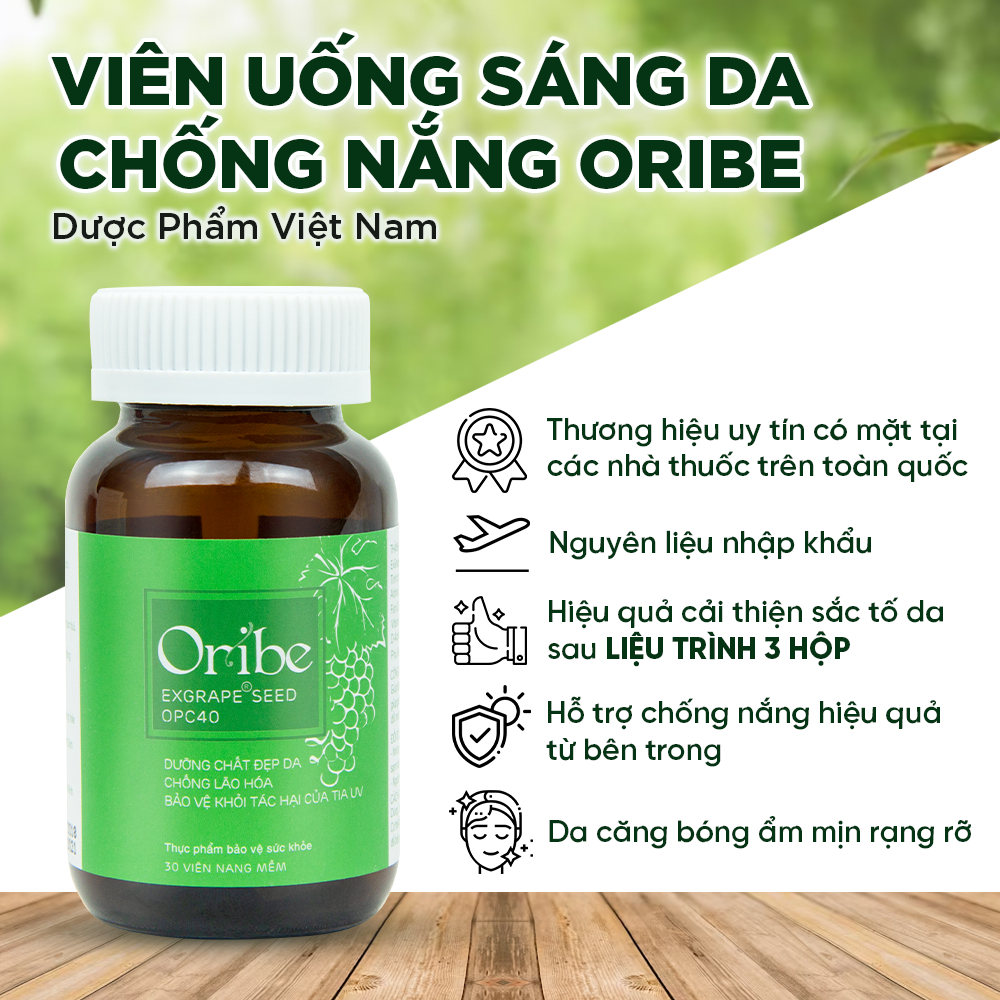 3 Hộp Viên Uống Đẹp Da Chống Nắng Hỗ Trợ Điều Trị Nám Oribe với Nhau Thai Cừu Từ Úc - Hộp 30
