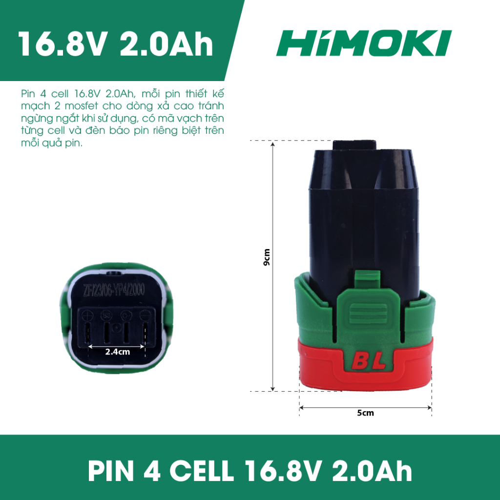 Máy khoan pin HIMOKI 16.8V HM-ID1610BL Khoan pin không chổi than, Auto lock