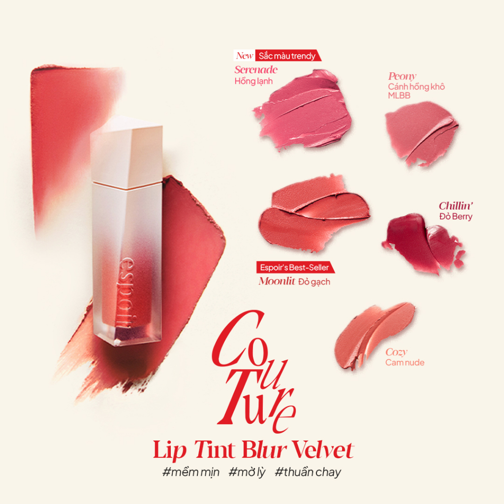 [NEW] Son Kem Lì Espoir Couture Lip Tint Blur Velvet