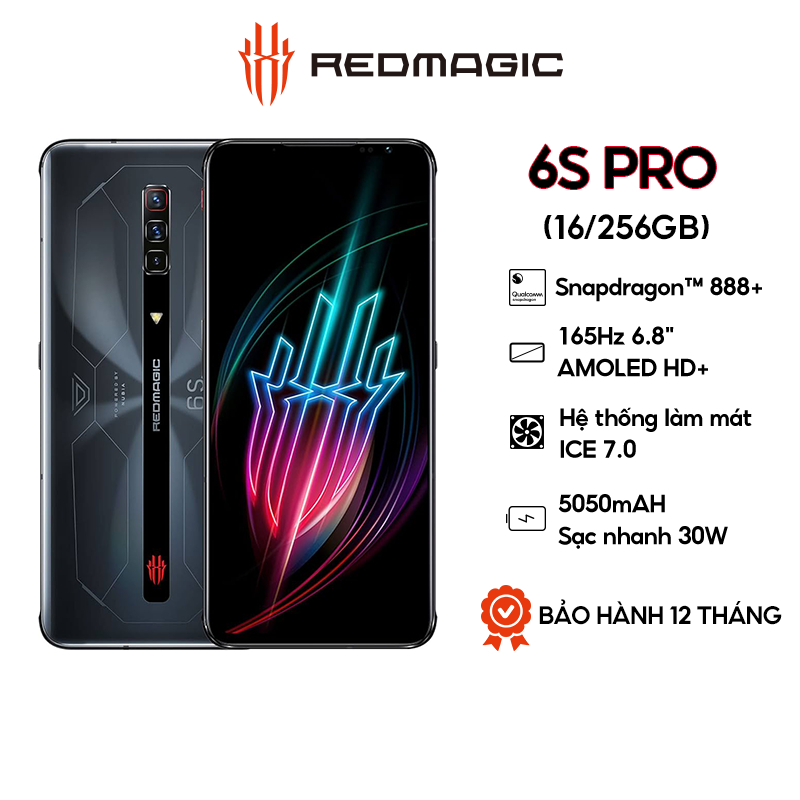 Điện thoại Gaming Nubia Redmagic 6S Pro 5G - Snapdragon 888 Plus - MH AMOLED 165Hz 6.8" - Pin 5050mAh sạc nhanh 30W