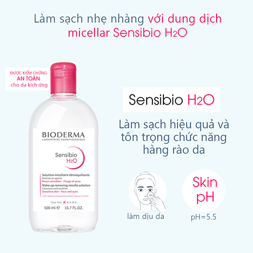 Bioderma Nước tẩy trang bioderma 500ml dành cho da dầu da khô và da nhậy cảm