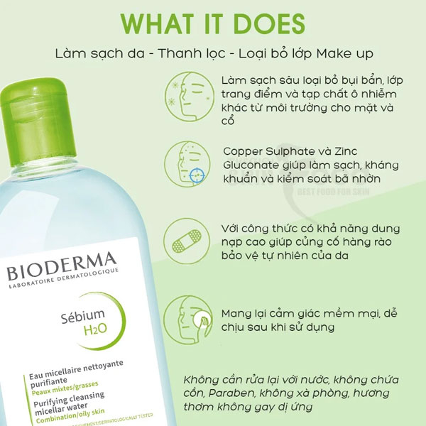 Bioderma Nước tẩy trang bioderma 500ml dành cho da dầu da khô và da nhậy cảm