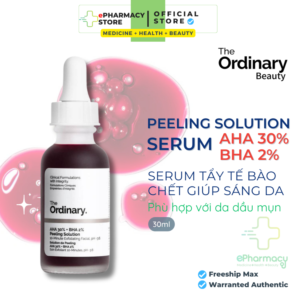 Serum The Ordinary Aha 30% + Bha 2% Peeling Solution - Tinh Chất Tẩy Tế Bào Chết Ordinary Peeling 30Ml