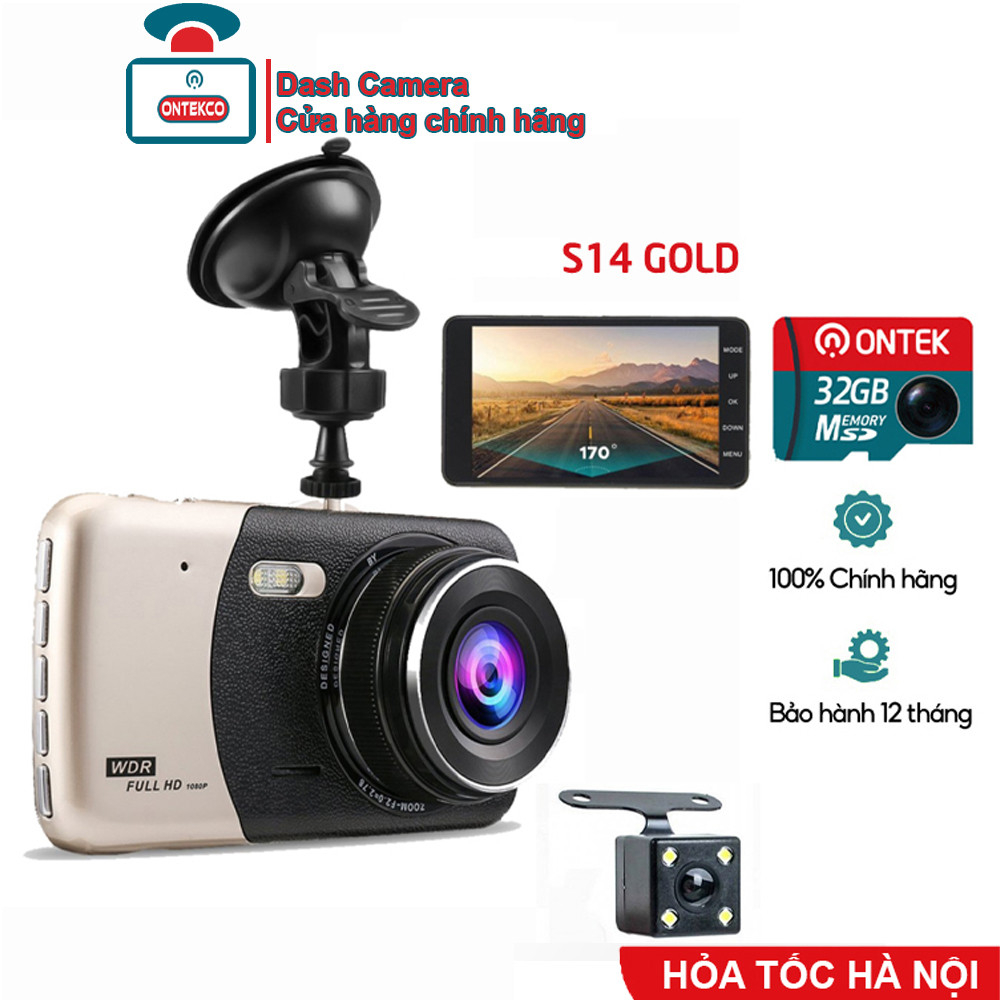 Bộ camera hành trình Ô TÔ Trước sau S14 ( Cam trước 1080P - Cam sau 720P) ống kính kép siêu bền | BigBuy360 - bigbuy360.vn