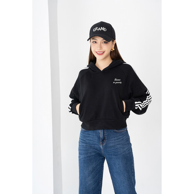 Áo nỉ hoodie nữ NA28 in chữ Believe in yourself dáng ngắn Loza NP6595