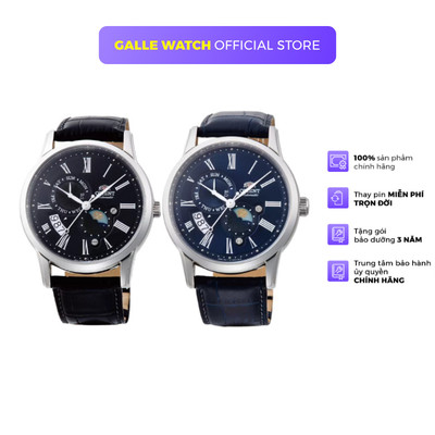 Đồng hồ cơ nam Orient Watch Sun And Moon RA-AK00 máy lộ cơ tích cót mặt kính Sapphire dây da đeo tay cao cấp chính hãng