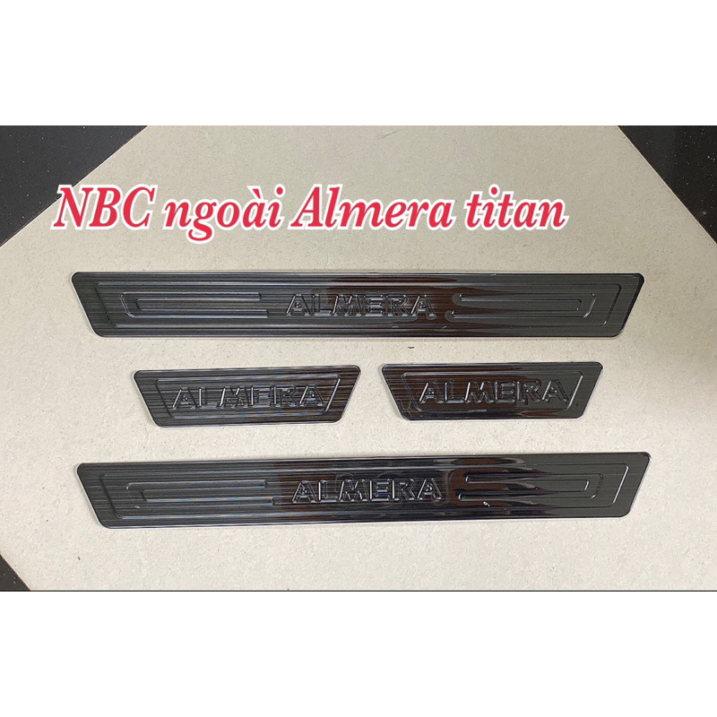 Ốp bậc cửa chống xước ngoài Nissan Almera TT.#Nẹp bước chân ngoài Nissan Almera TT