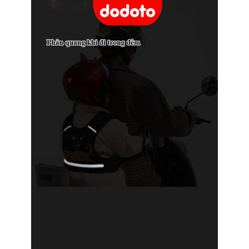 Đai đi xe máy cho bé 1-10 tuổi dodoto, đeo vai, thắt lưng, đai giữ bé ngồi xe máy xanh chuột mickey