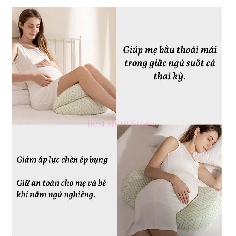 Gối ôm bà bầu cánh tiên 2 trong 1 BestMom giúp mẹ bầu ngủ ngon, giảm đau lưng, dùng được sau sinh