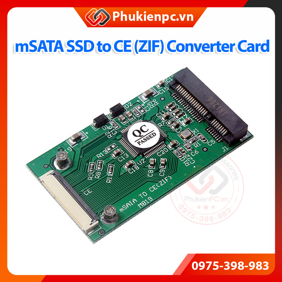 Adapter SSD mSATA sang 40Pin CE ZIF. Card lắp đặt ổ cứng mSATA thay thế cho ổ cứng ZIF máy tính đồng