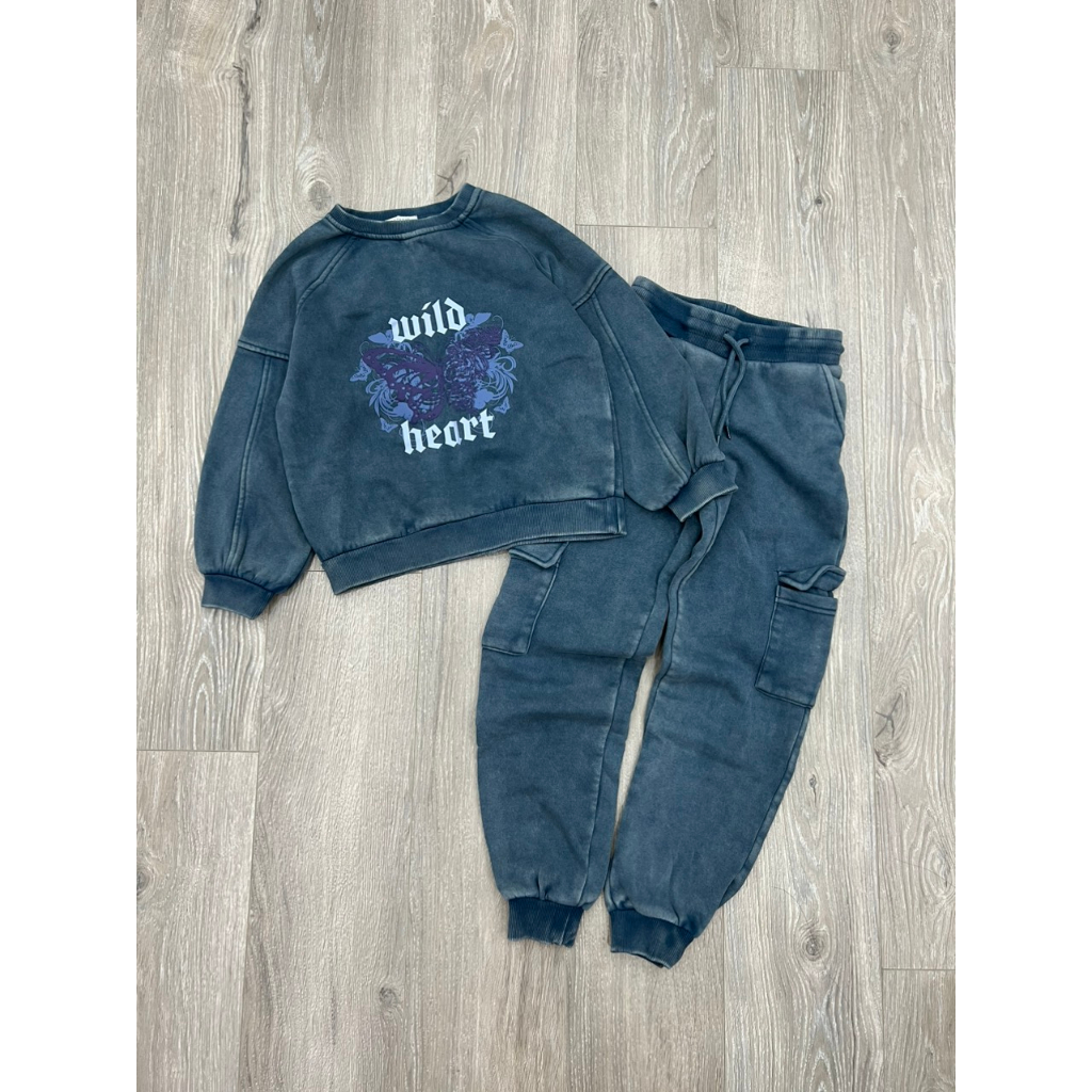 Bộ nỉ bông cho bé Pri.mark màu giả jean