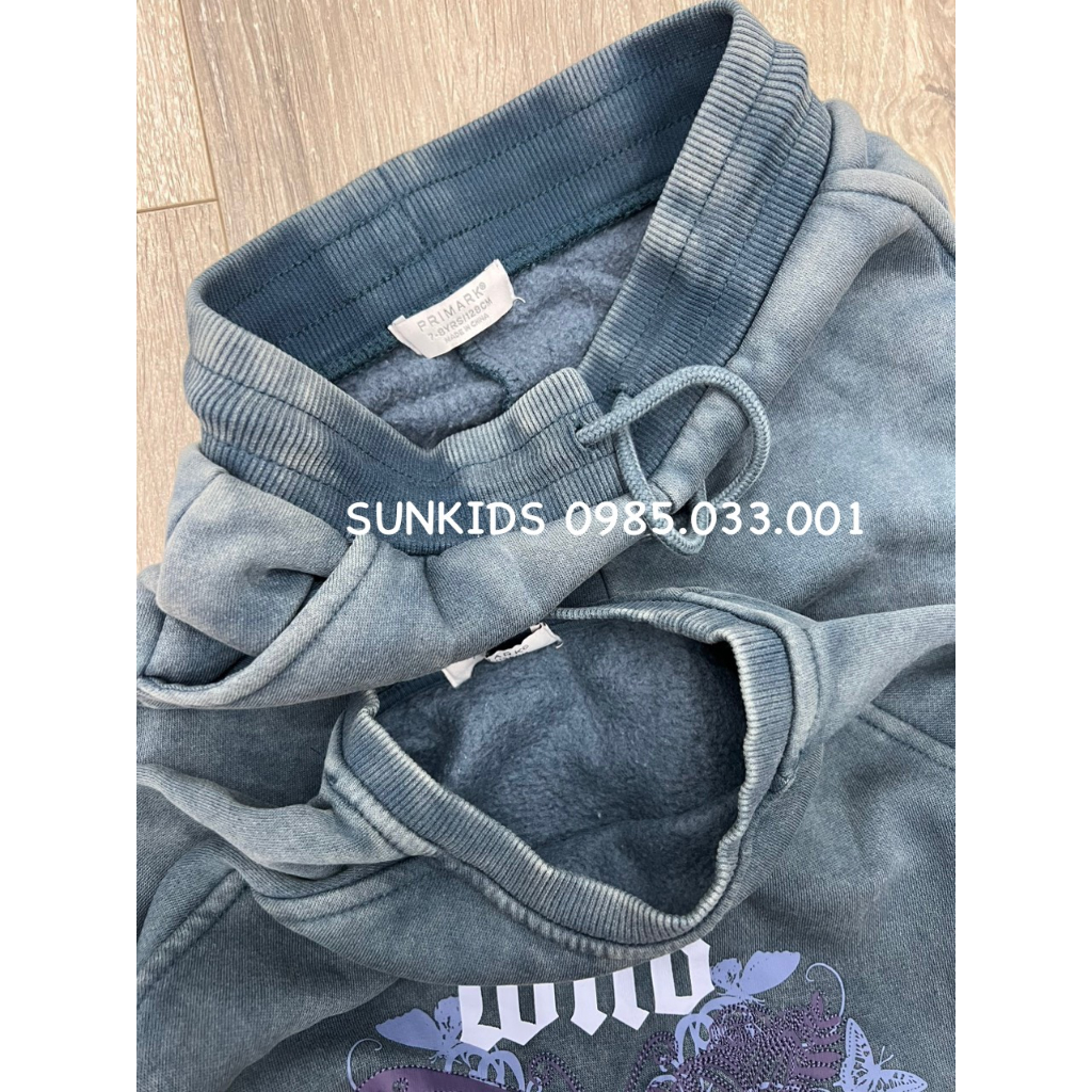 Bộ nỉ bông cho bé Pri.mark màu giả jean