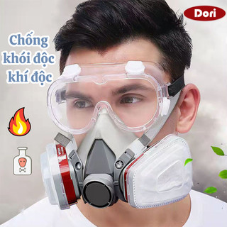 Mặt nạ chống khói, khí độc kèm kính, mặt nạ phòng độc, chống bụi, chống hơi độc hại, hóa chất.
