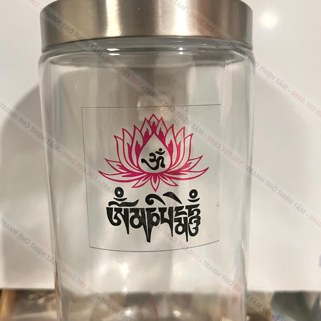 Miếng dán các loại Thần Chú Phật Giáo bằng decal trong suốt, không thấm nước
