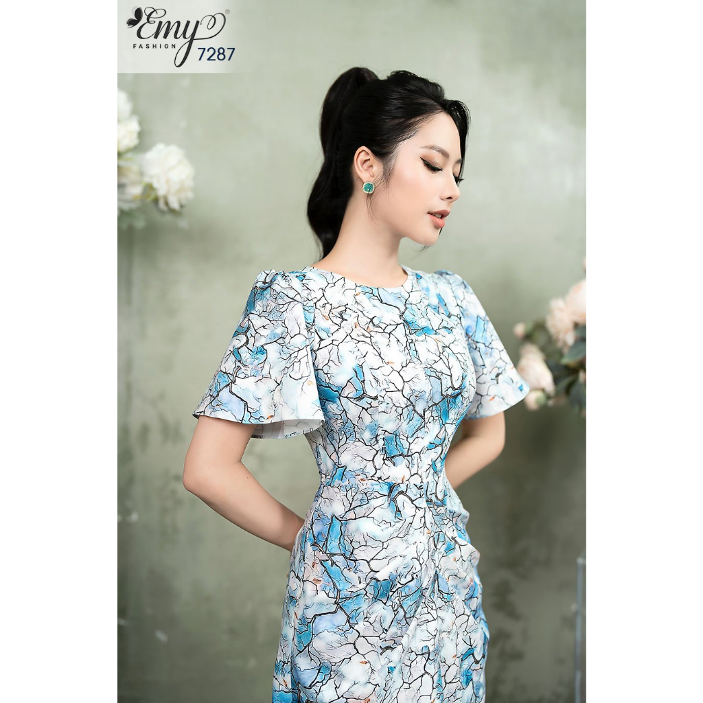 Đầm EMY EM7287  Xoè Cổ Tròn