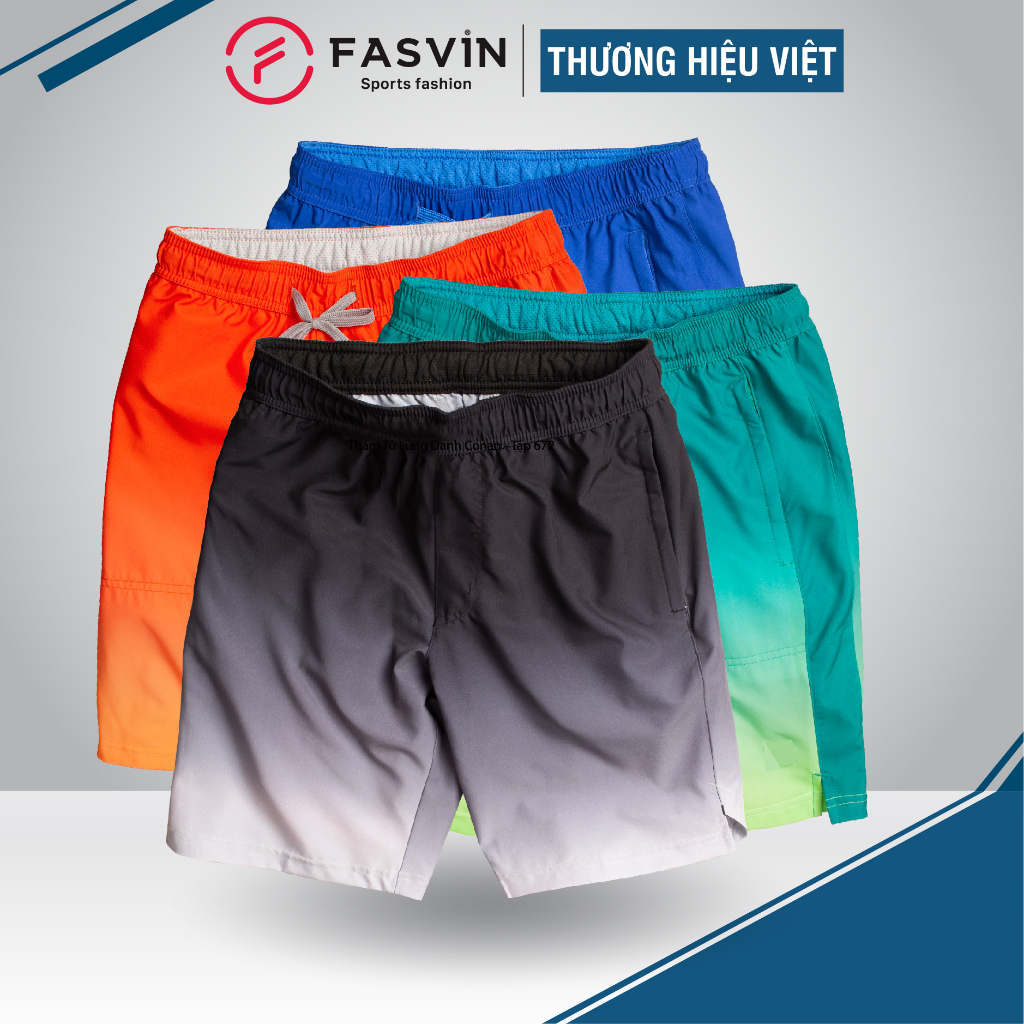 Quần Đùi Nam Đi Biển FASVIN S21463.HN Vải Gió Đẹp In Thăng Hoa Hàng Nhà Máy Chất Lượng Cao