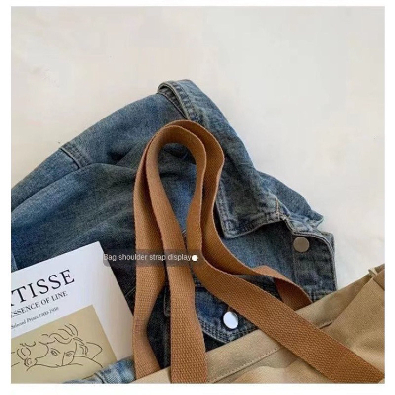 Túi tote túi đeo vai vải canvas chữ thêu Young Blood