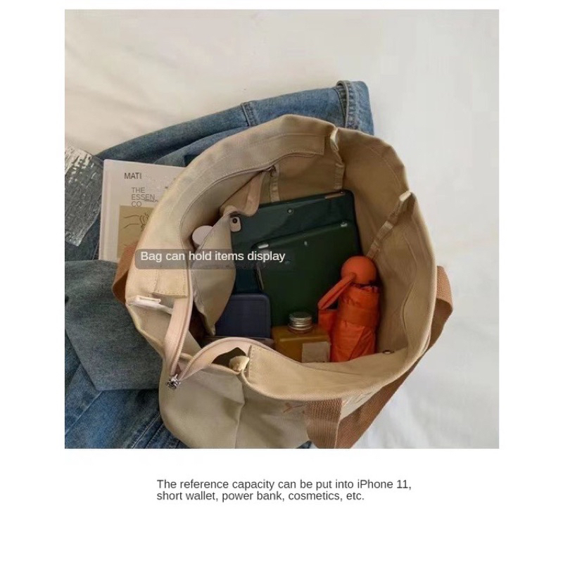 Túi tote túi đeo vai vải canvas chữ thêu Young Blood