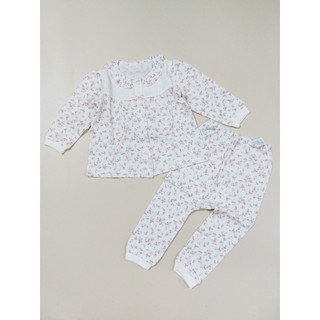 Bộ bèo cổ đính nơ hoa nhí bé gái Absorba. HA4923