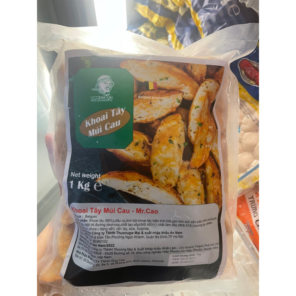 Khoai tây múi cau tẩm gia vị túi 1kg