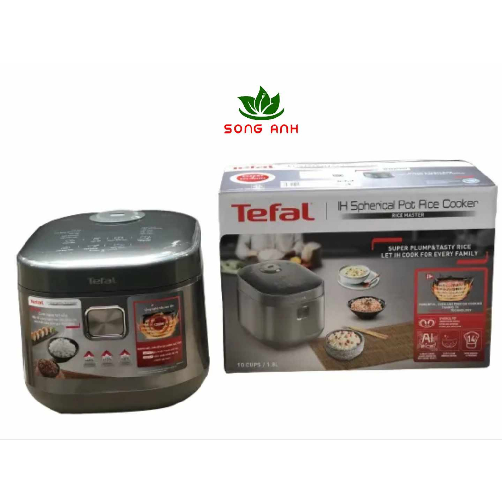 Tefal nồi cơm điện tử cao tần RK818A68 dung tích 1.8L công nghệ nấu AI thông minh+cảm biến nhiệt kép, bảo hành 24 tháng