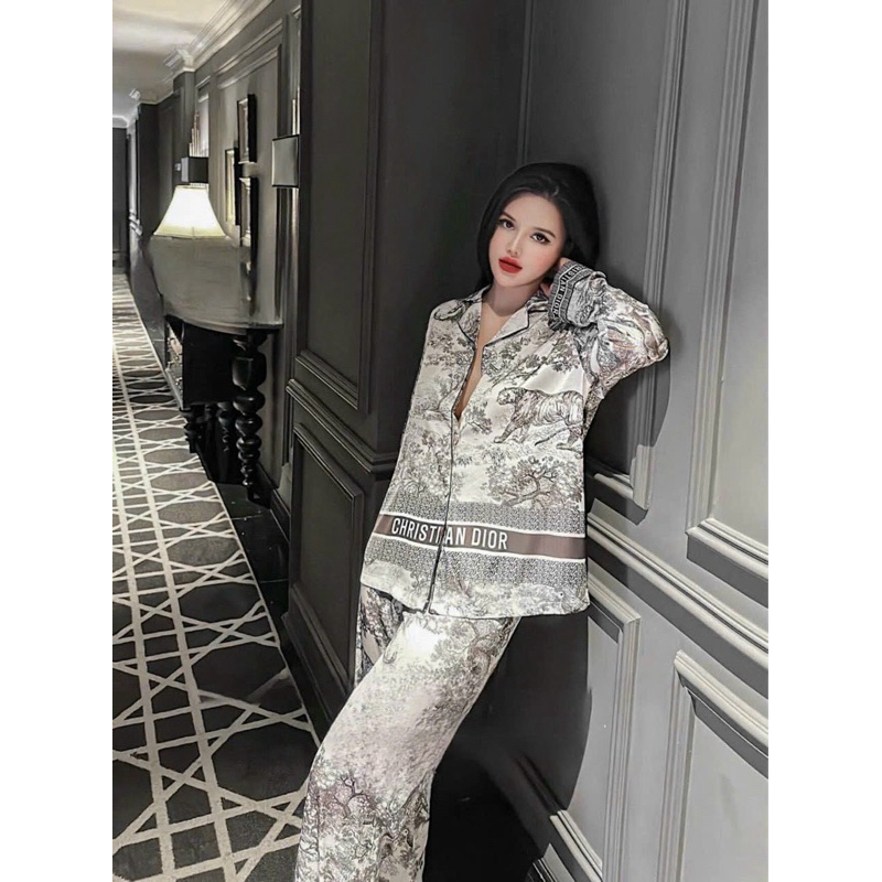 PYJAMA LỤA HOẠ TIẾT QUẢNG CHÂU CAO CẤP MÃ 2023-0207