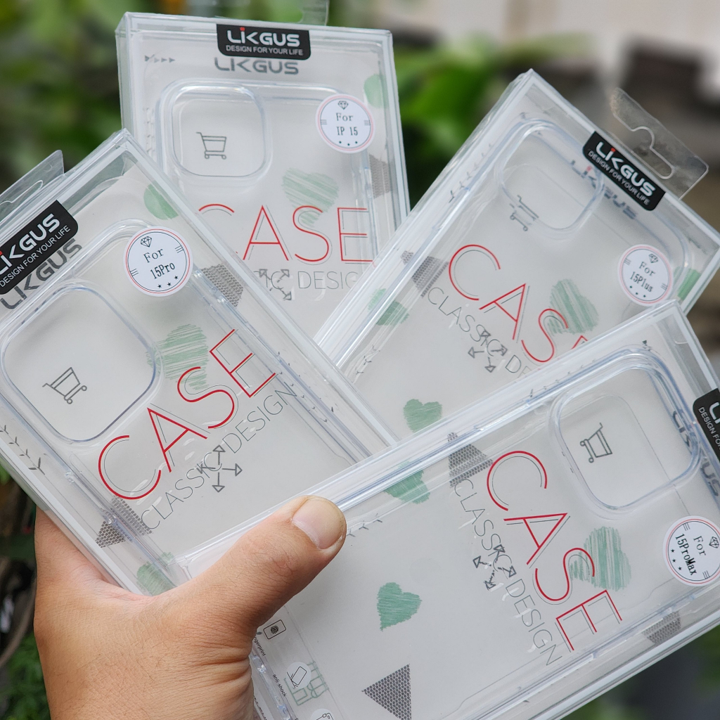 Ốp lưng Likgus Crystal KO BVC dành cho Iphone 15 / 15Pro / 15 Plus / 15 Promax lưng trong cứng viền dẻo