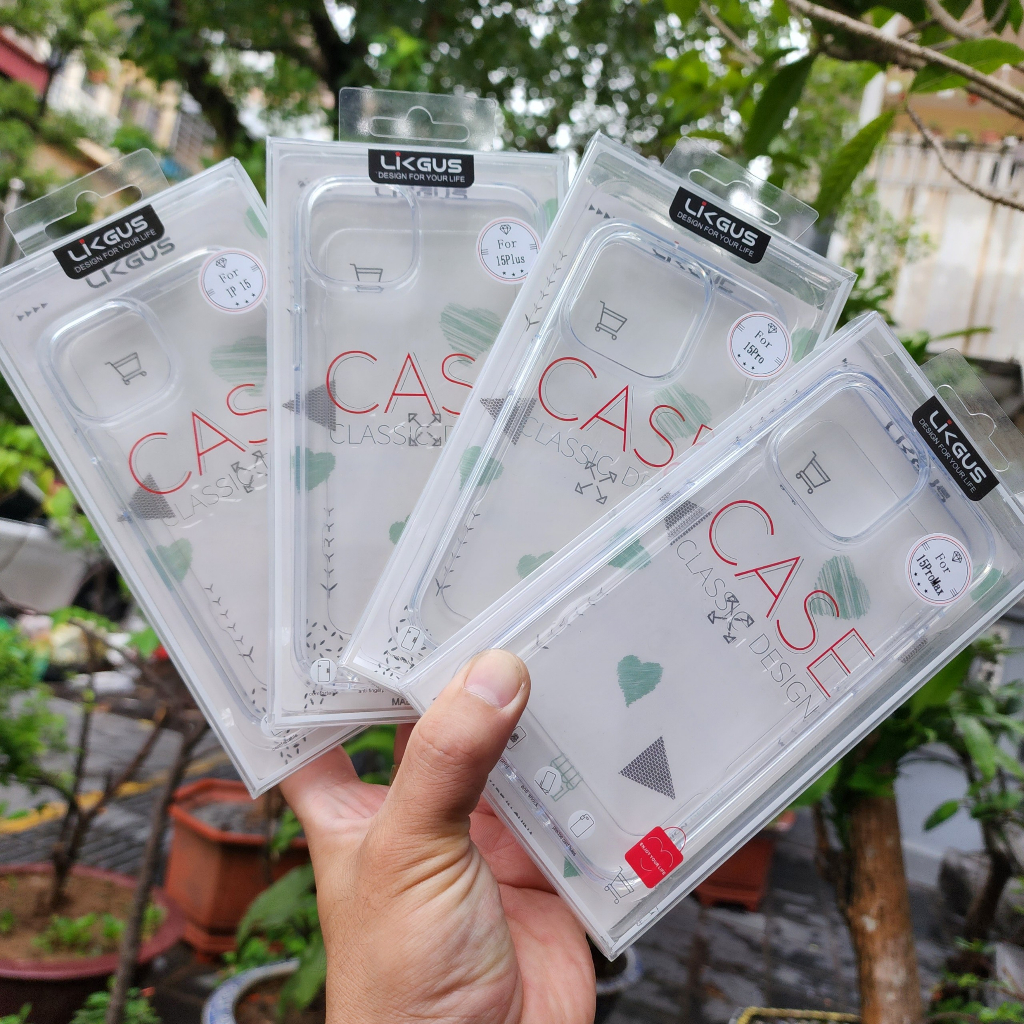 Ốp lưng Likgus Crystal KO BVC dành cho Iphone 15 / 15Pro / 15 Plus / 15 Promax lưng trong cứng viền dẻo