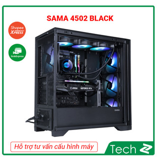 Vỏ Case SAMA 4502 (ATX - 3 Fan ARGB - Black/White) - NO BOX
